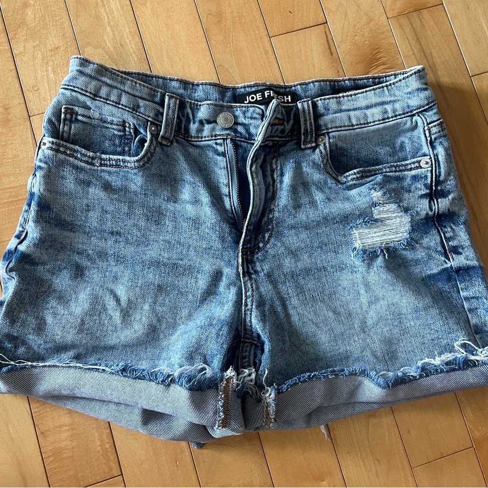 Joe Fresh Women's Light Blue Distressed Jean Shorts